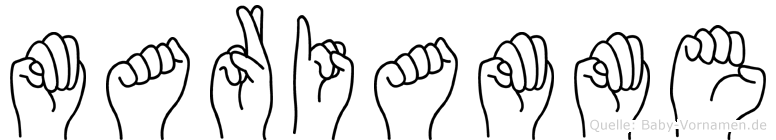 Mariamme im Fingeralphabet der Deutschen Gebärdensprache