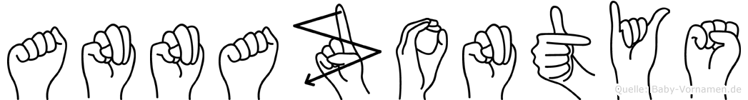 Annazontys im Fingeralphabet der Deutschen Gebärdensprache