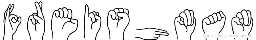 Freishman im Fingeralphabet der Deutschen Gebärdensprache