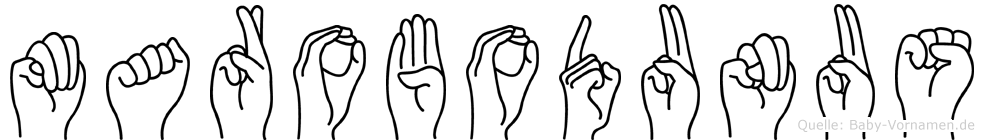 Marobodunus im Fingeralphabet der Deutschen Gebärdensprache