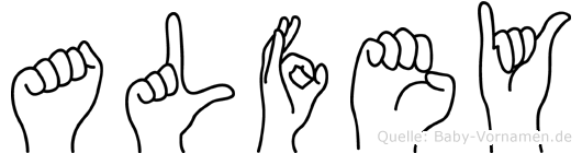 Alfey im Fingeralphabet der Deutschen Gebärdensprache