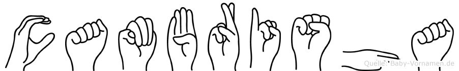 Cambrisha im Fingeralphabet der Deutschen Gebärdensprache