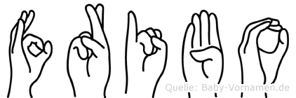 Fribo im Fingeralphabet der Deutschen Gebärdensprache