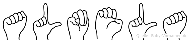 Alnela im Fingeralphabet der Deutschen Gebärdensprache