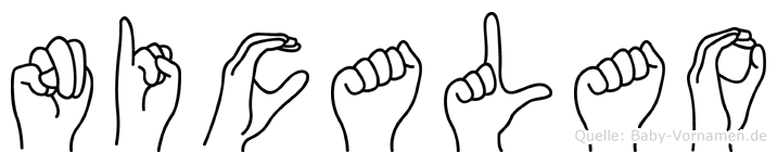Nicalao im Fingeralphabet der Deutschen Gebärdensprache