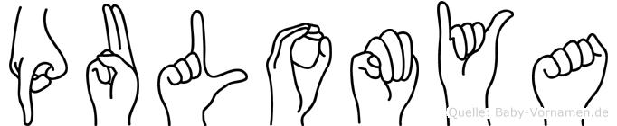 Pulomya im Fingeralphabet der Deutschen Gebärdensprache