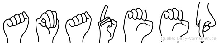 Amadeep im Fingeralphabet der Deutschen Gebärdensprache