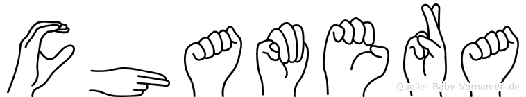 Chamera im Fingeralphabet der Deutschen Gebärdensprache