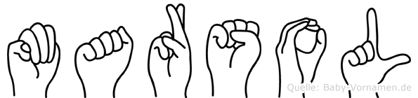Marsol im Fingeralphabet der Deutschen Gebärdensprache