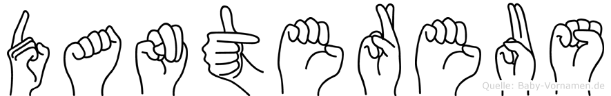 Dantereus im Fingeralphabet der Deutschen Gebärdensprache