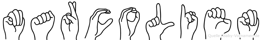 Marcolien im Fingeralphabet der Deutschen Gebärdensprache
