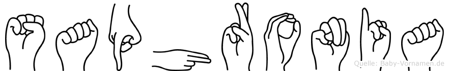 Saphronia im Fingeralphabet der Deutschen Gebärdensprache