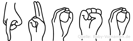 Puoso im Fingeralphabet der Deutschen Gebärdensprache