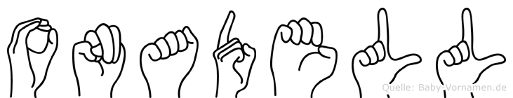 Onadell im Fingeralphabet der Deutschen Gebärdensprache