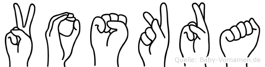 Voskra im Fingeralphabet der Deutschen Gebärdensprache