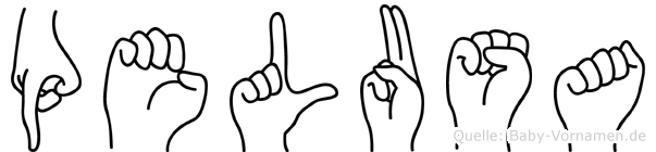 Pelusa im Fingeralphabet der Deutschen Gebärdensprache