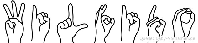 Wilfido im Fingeralphabet der Deutschen Gebärdensprache