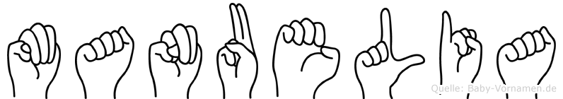 Manuelia im Fingeralphabet der Deutschen Gebärdensprache