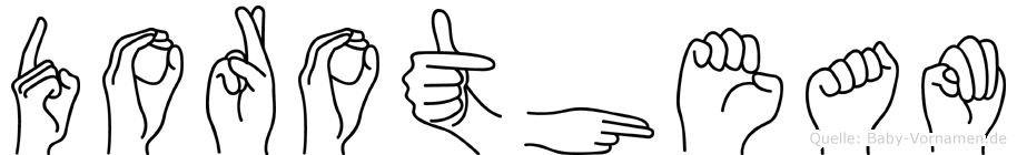 Dorotheam im Fingeralphabet der Deutschen Gebärdensprache