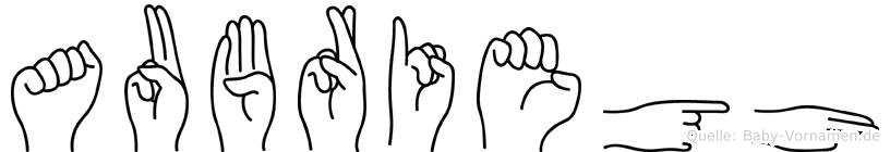 Aubriegh im Fingeralphabet der Deutschen Gebärdensprache