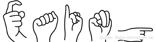 Xaing im Fingeralphabet der Deutschen Gebärdensprache