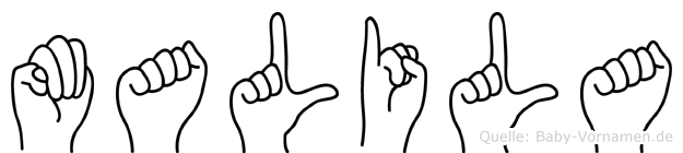 Malila im Fingeralphabet der Deutschen Gebärdensprache