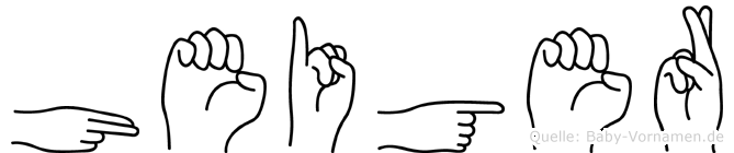 Heiger im Fingeralphabet der Deutschen Gebärdensprache