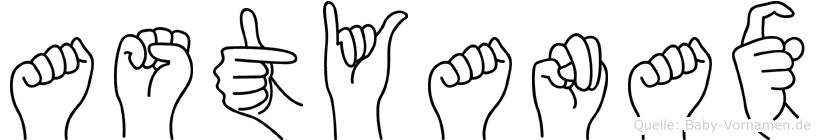 Astyanax im Fingeralphabet der Deutschen Gebärdensprache