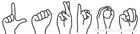Larion im Fingeralphabet der Deutschen Gebärdensprache