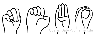 Nebo im Fingeralphabet der Deutschen Gebärdensprache