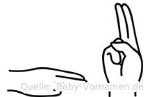 Hu im Fingeralphabet der Deutschen Gebärdensprache
