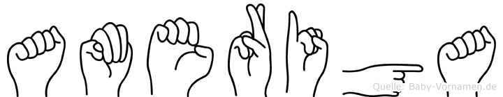 Ameriga im Fingeralphabet der Deutschen Gebärdensprache