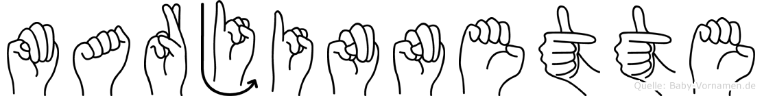 Marjinnette im Fingeralphabet der Deutschen Gebärdensprache