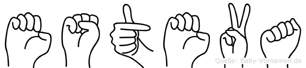 Esteva im Fingeralphabet der Deutschen Gebärdensprache