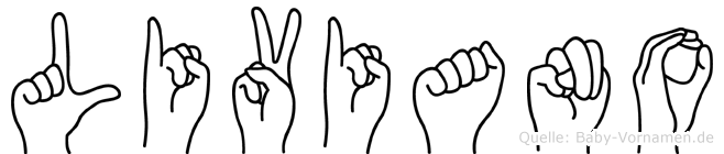 Liviano im Fingeralphabet der Deutschen Gebärdensprache