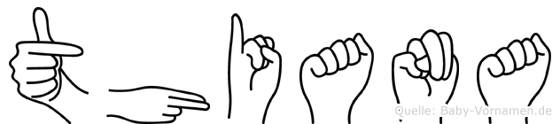 Thiana im Fingeralphabet der Deutschen Gebärdensprache