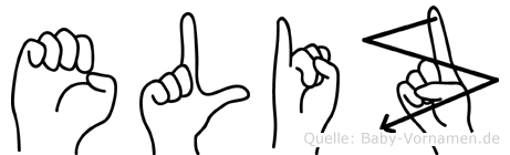 Eliz im Fingeralphabet der Deutschen Gebärdensprache