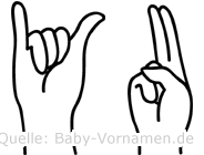 Yu im Fingeralphabet der Deutschen Gebärdensprache
