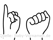 Ia im Fingeralphabet der Deutschen Gebärdensprache