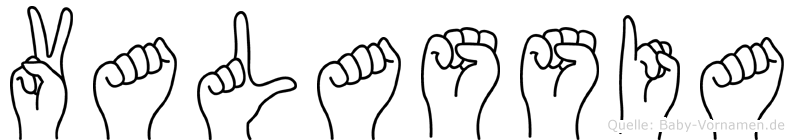 Valassia im Fingeralphabet der Deutschen Gebärdensprache