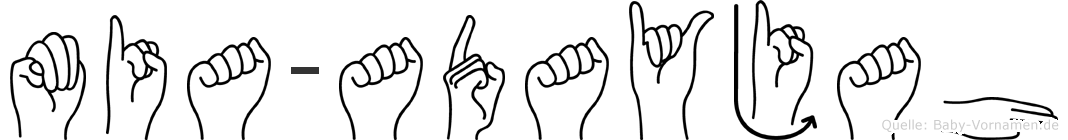 Mia-Adayjah im Fingeralphabet der Deutschen Gebärdensprache