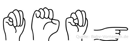 Meng im Fingeralphabet der Deutschen Gebärdensprache
