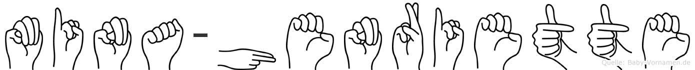 Mina-Henriette im Fingeralphabet der Deutschen Gebärdensprache
