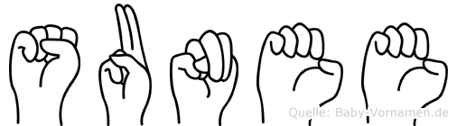 Sunee im Fingeralphabet der Deutschen Gebärdensprache