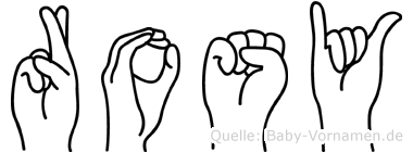 Rosy im Fingeralphabet der Deutschen Gebärdensprache