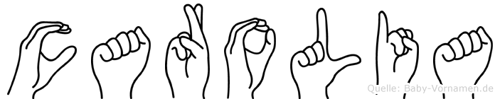 Carolia im Fingeralphabet der Deutschen Gebärdensprache
