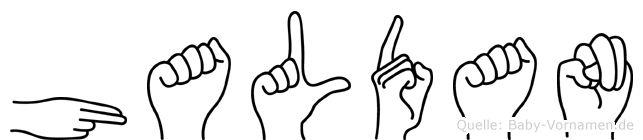 Haldan im Fingeralphabet der Deutschen Gebärdensprache