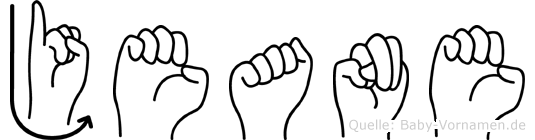 Jeane im Fingeralphabet der Deutschen Gebärdensprache