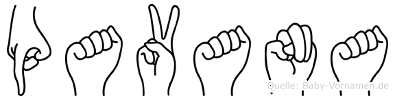 Pavana im Fingeralphabet der Deutschen Gebärdensprache
