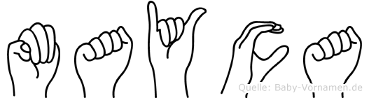 Mayca im Fingeralphabet der Deutschen Gebärdensprache
